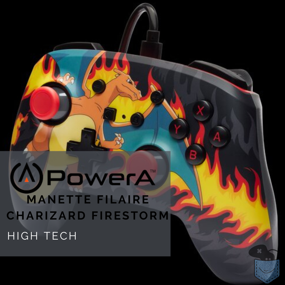 [ High Tech ] PowerA – Manette filaire « Charizard Firestorm »